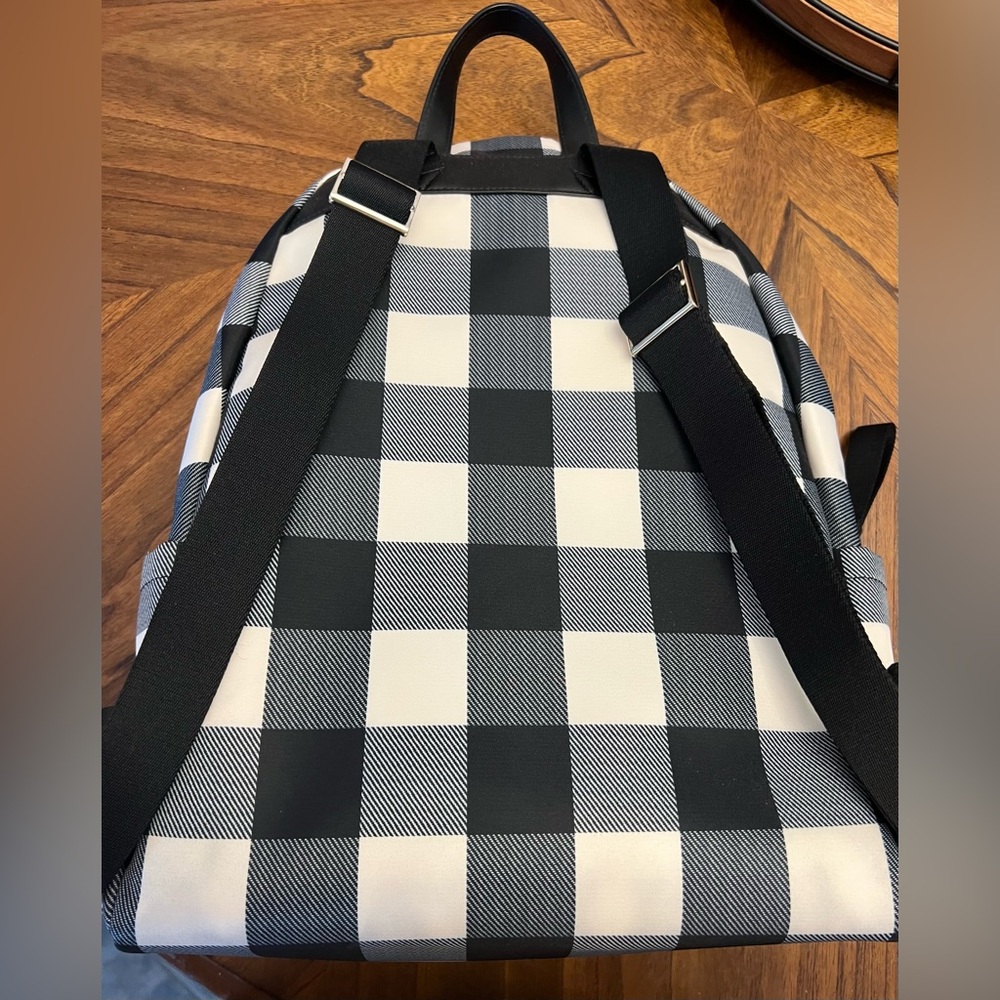 Kate Spade Black and White Checkered Backpack - Picture 2 of 6
